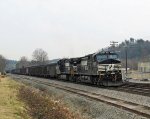 NS 9353 is one of two pushers on a coal train